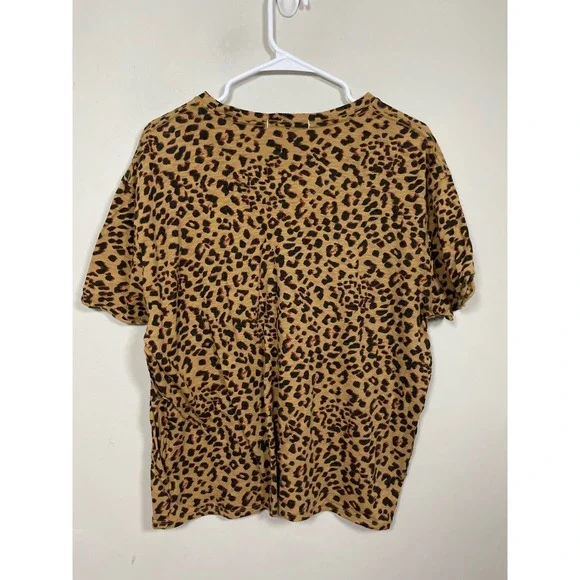 Free People We The Free Clarity T-Shirt in Cheetah Size Small - Picture 5 of 7